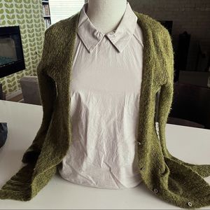 MADEWELL - Wallace Green Mohair/Wool Blend Cardigan - XS